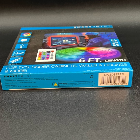 Smartpoint Color Changing LED Strip with Remote 6 Foot- NIB - Picture 3 of 5